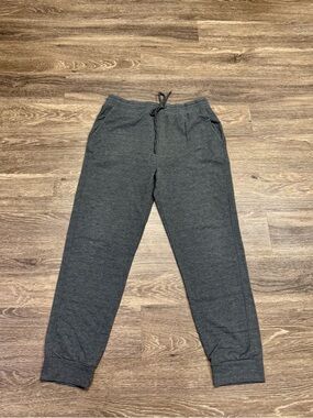 Heat Keep Gray Jogger Sweatpants Drawstring Lounge Athleisure